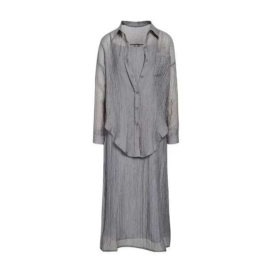 JJ지고트 시어서커 스트링 블라우스 팬츠 셋업 54,890원