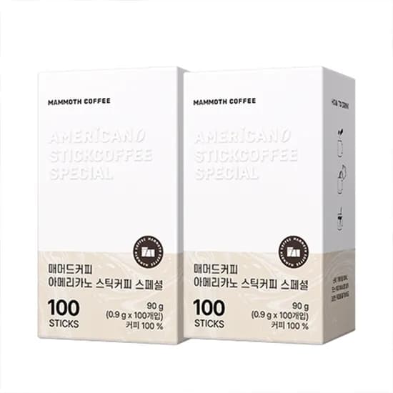 매머드커피 아메리카노 스틱커피 100개입x2개