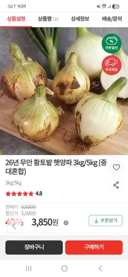 무안 황토밭 햇양파 3kg