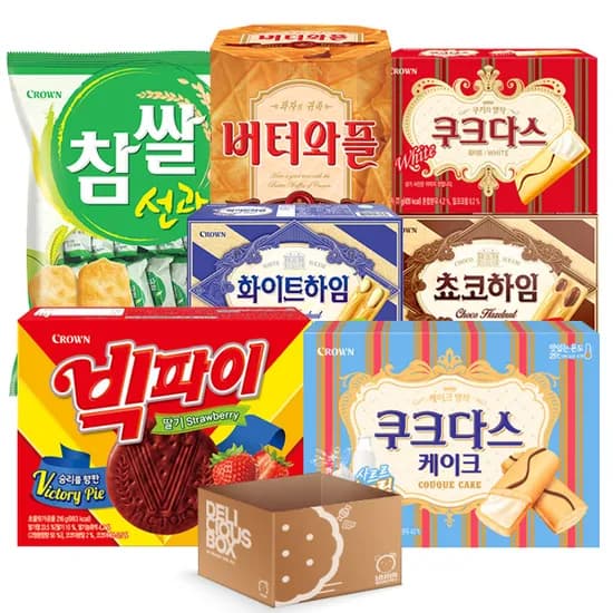 크라운과자 7종 총 12개