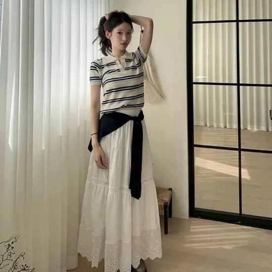 플라스틱아일랜드 펀칭 레이스 스커트 모델명: 33970