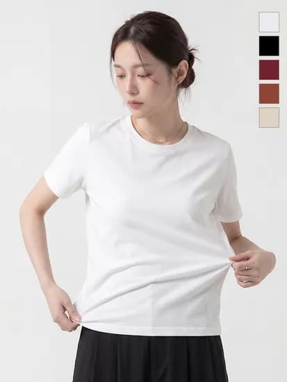 카라 꿀스판 엘라스틱 심플 스판 티셔츠