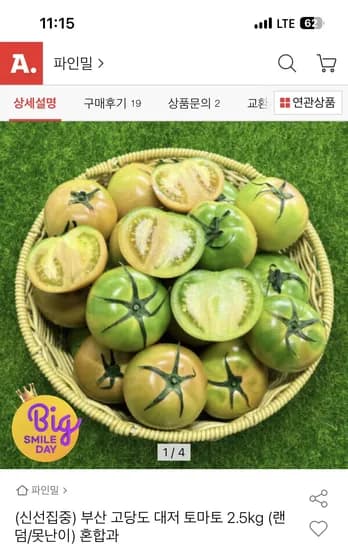 부산 고당도 대저 토마토 2.5kg 혼합과