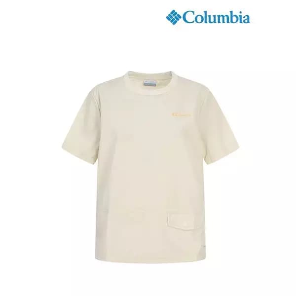 Columbia 여성 시그니처 반팔 라운드 티셔츠 버터옐로우