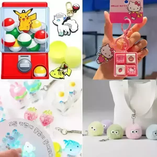 말랑이 왁뿌볼 인형뽑기 키캡키링 퍼티슬라임 총 1개