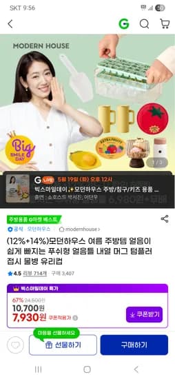 모던하우스 푸쉬형얼음틀 30칸 외 다양 6kg