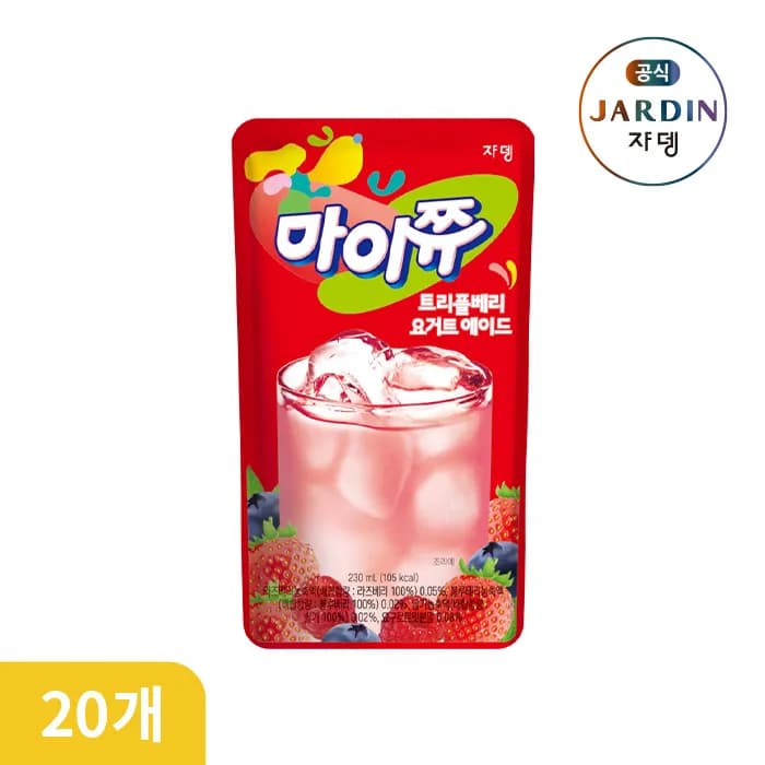 쟈뎅 마이쮸 트리플베리 요거트에이드 230ml x 20개