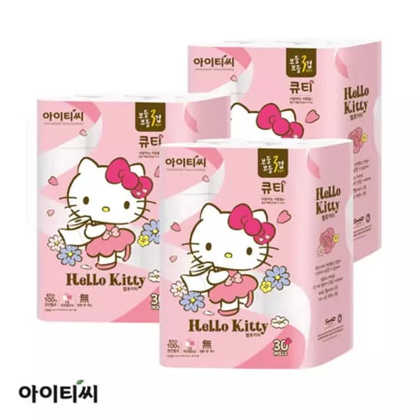 헬로키티 큐티 3겹 화장지 30롤 3팩 27760원