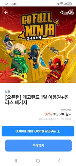 레고랜드 종일권 35,500원