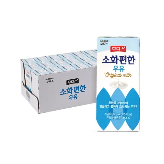 후디스 소화 편한 우유 오리지널, 190ml 24개 10,710원