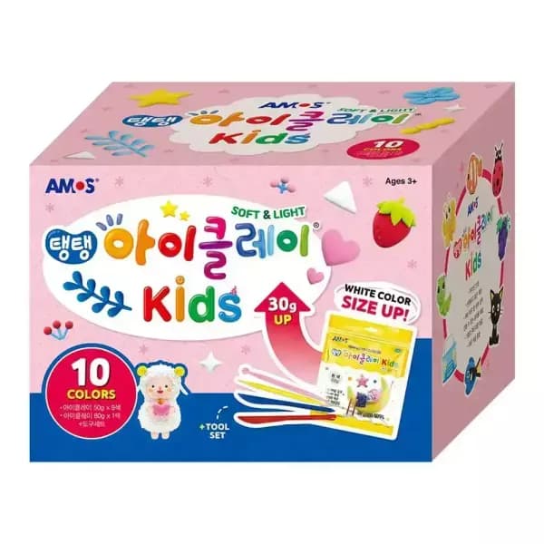 탱탱 아이클레이 10색 혼합세트 도구 포함 총 1개