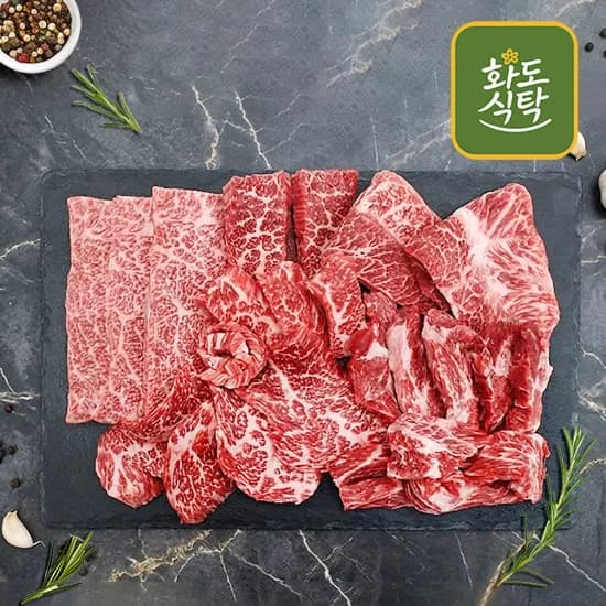 한우 1++ 프리미엄 로스 한판 800g 6개