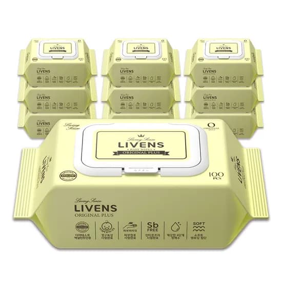 오리지널 플러스 대용량 캡형 물티슈 100매 10팩 8,900원 무배