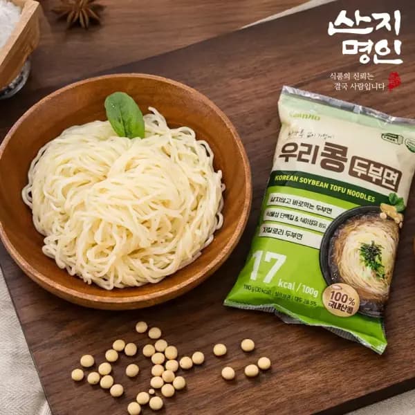 바로먹는 두부면 180g x 5팩 (100g당 17kcal), 해썹인증, 5팩 총 900g