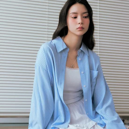 로엠 오버핏 올데이셔츠 링클프리