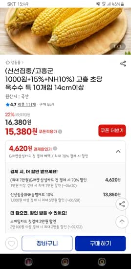 고흥 초당옥수수 10개