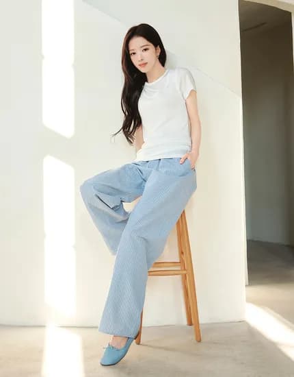 시어서커 와이드 풀밴딩 팬츠 18,100원 무배