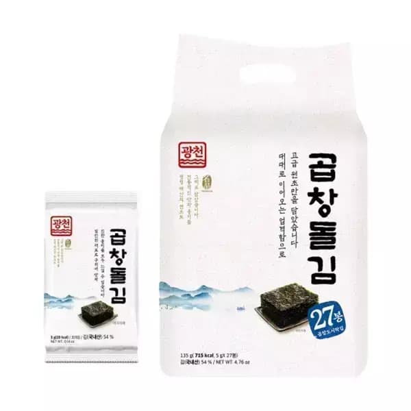 광천 곱창 돌김 5g 27입 12,610원 무배