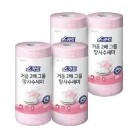 스카트 버블 거품2배 그물망사 수세미 80매4팩 12,940원