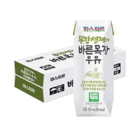 파스퇴르 무항생제 바른목장우유 125mL 24개 11,620원