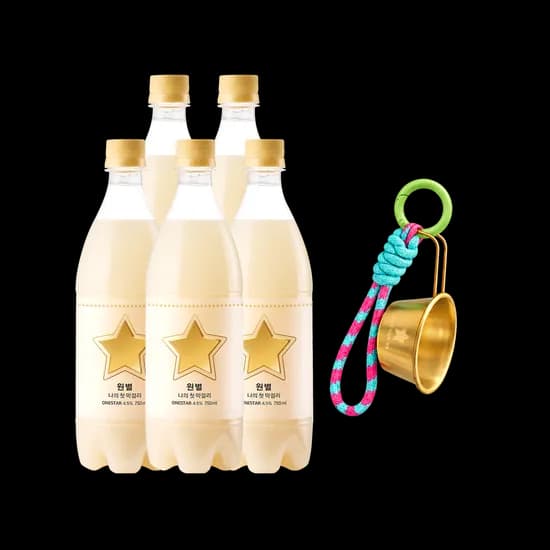 크림 원별막걸리 4.5도 750ml 5병 미니막걸리잔 키링증정 9900원