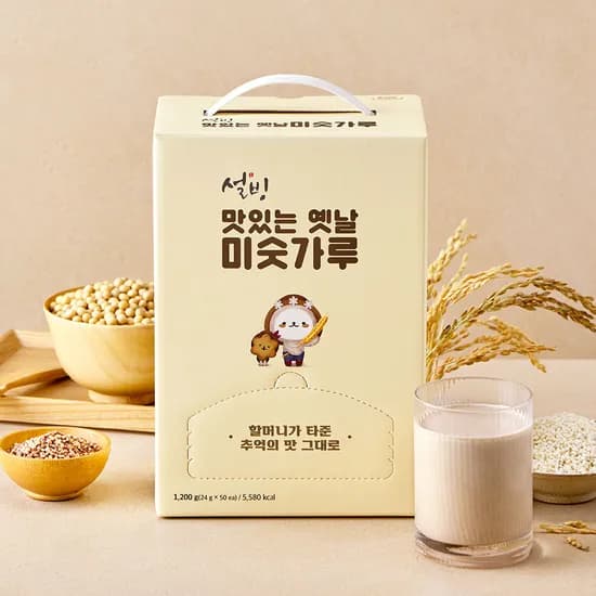 여름엔 미숫가루. 설빙 미숫가루 50개입 14859원. 설빙 검은콩 미숫가루 50개입 14780원. 무배.