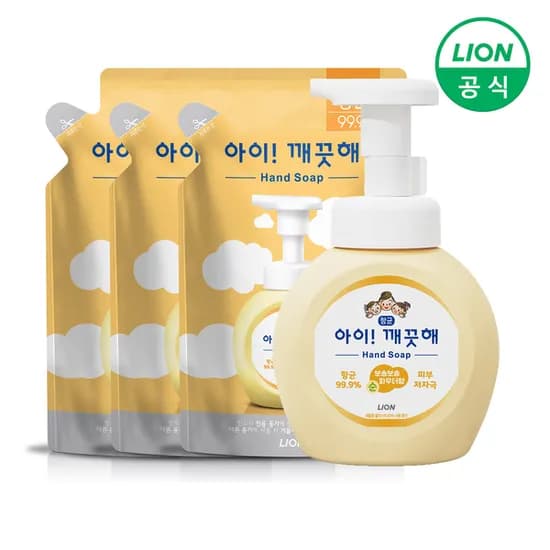 아이깨끗해 핸드워시 용기 1개+리필 3개 6,190원