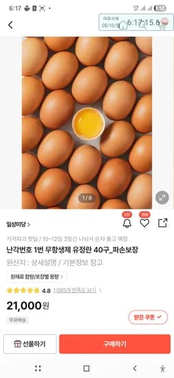 난각1번 40구 10,000원 (50퍼쿠폰받으신분만)