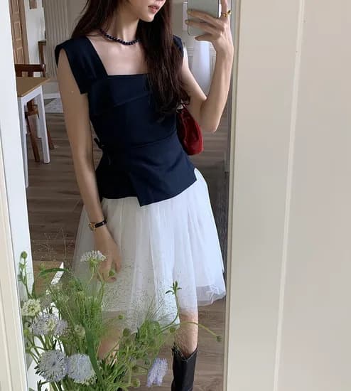 앙또드 여름 스퀘어넥 나시 블라우스 9,900원, 무배