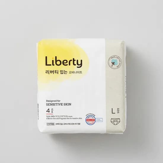 리버티 코튼커버 입는 오버나이트 4매 5팩 10,500원