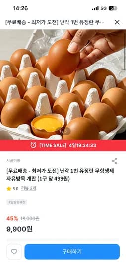 시골아빠 난각1번 20구 유정란 9,900원 무료배송
