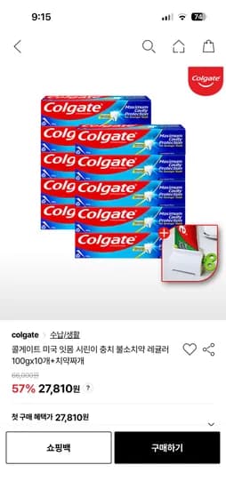 콜게이트 레귤러 100g 10개