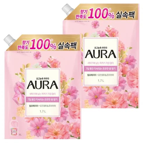 아우라 초고농축 섬유유연제 윌유메리미 리필 1.7L 2개 8,800원