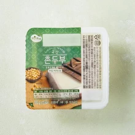맑은물에 국산콩 촌두부 550g 2팩 3700원