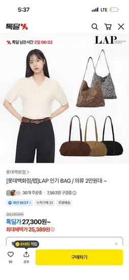 LAP 인기 BAG 의류 27,300원~