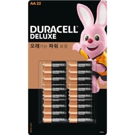 듀라셀 디럭스 건전지 22+22입 15190원 (개당345원)