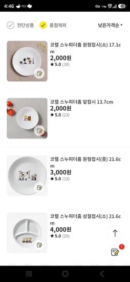 코렐 스누피 더 홈 그릇