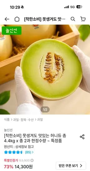 못생겨도 맛있는 허니듀 총 4.4kg x 총 2과