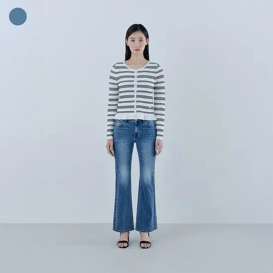게스진 여성 DBL톤 슬림 부츠컷 청바지