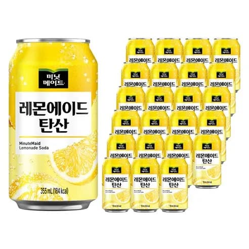 미닛메이드 레몬에이드 탄산 355ml 24캔 10,600원