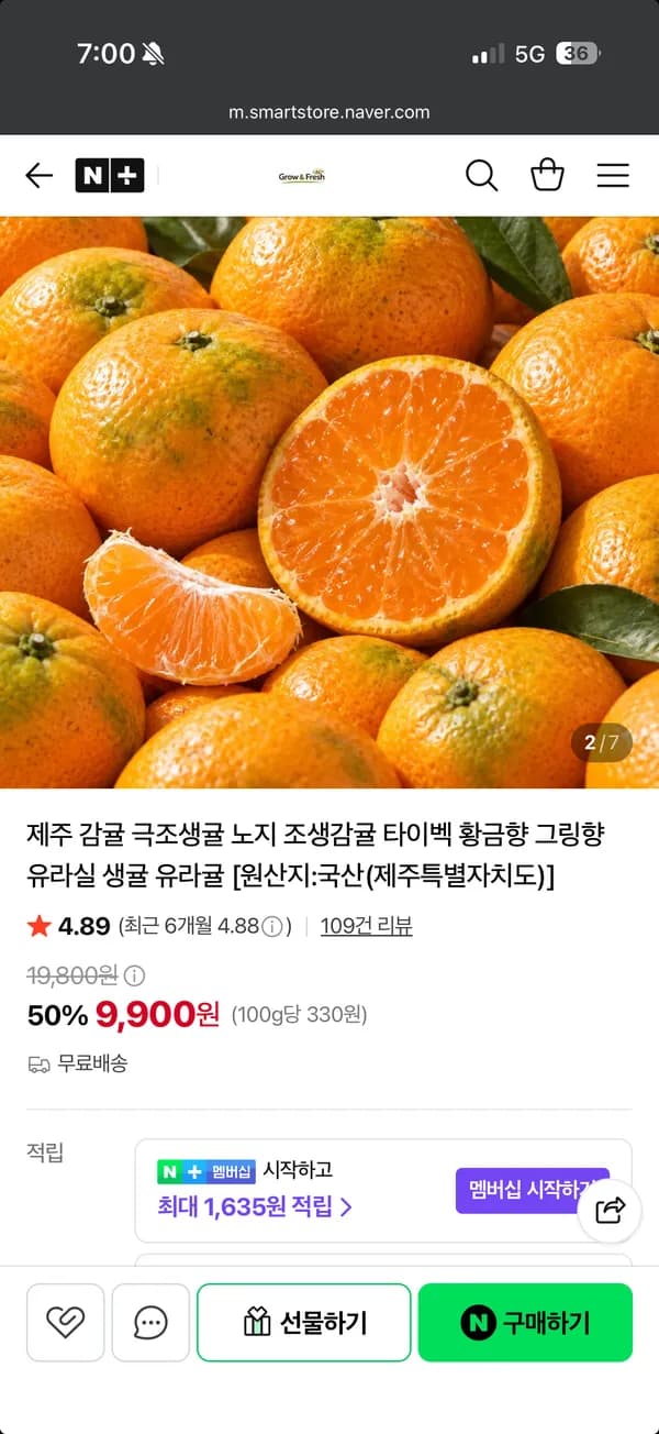 제주 감귤 극조생귤 노지 조생감귤 3kg 소과 9,900원
