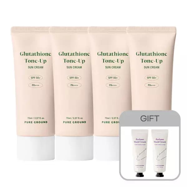 글루타치온 톤업 선크림 70ml 4개 + 핸드크림 2개