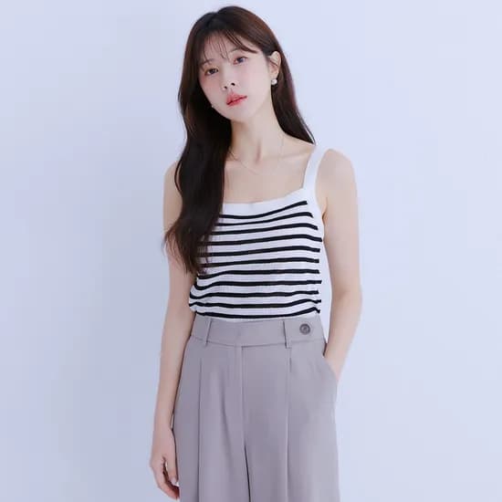 로엠 스트라이프 나시 스웨터 RMKAE25R02