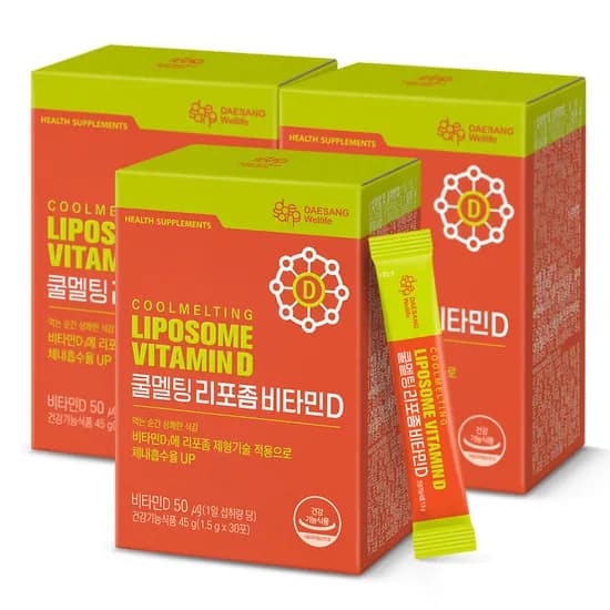 웰라이프 쿨멜팅 리포좀 비타민D 1.5g 30포 3개