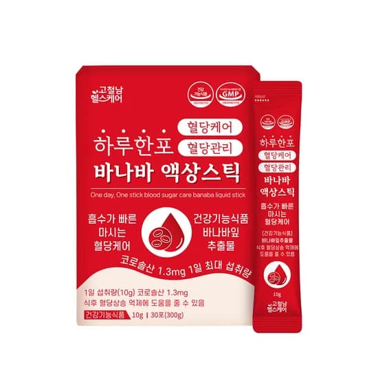 하루한포 식후 혈당 케어 바나바잎 추출물 액상스틱 영양제 약 30포, 1개