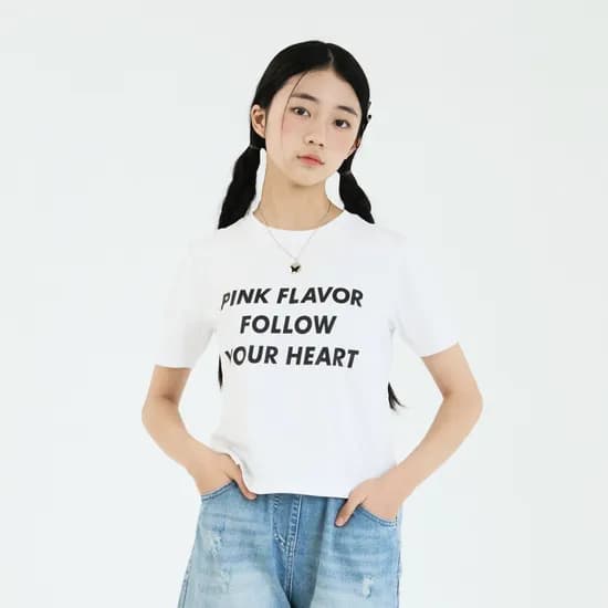 더데이걸 심플 반팔 티셔츠 TGRP24404