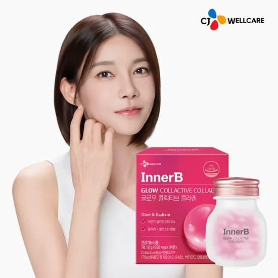 CJ 이너비 글로우 콜렉티브콜라겐 (정) 엘라스틴 285달톤 비타민C 84캡슐, 1개