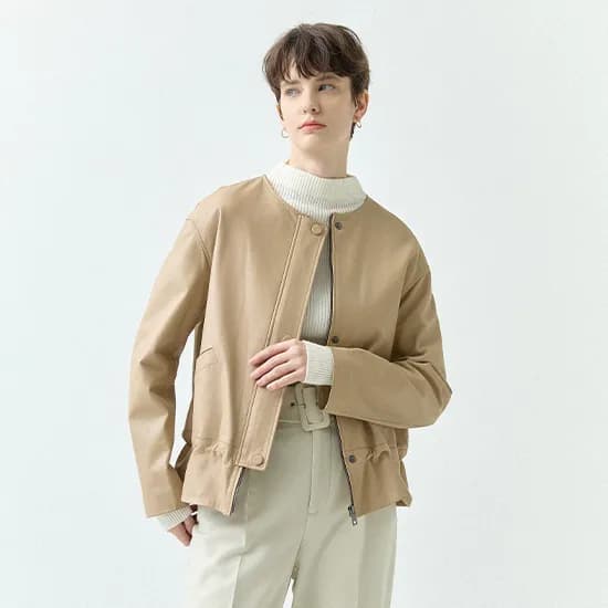 블로썸 셔링 레더 재킷 GJK22A119