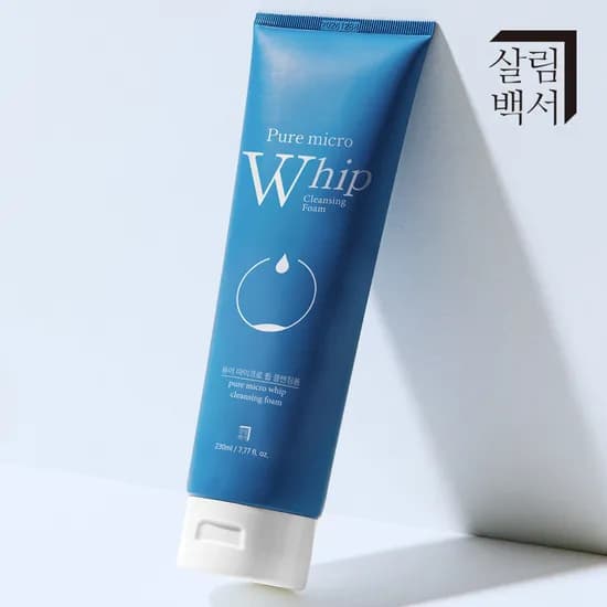살림백서 퓨어 마이크로 대용량 휩 폼클렌징 저자극 지성 세안제 230ml, 4개