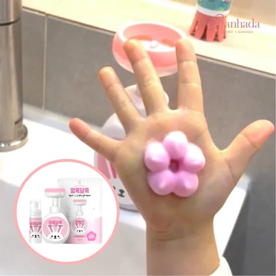 꽃모양 거품 알록달록 컬러 핸드워시 본품 250ml x 1개+리필 x 3개 아이에반하다